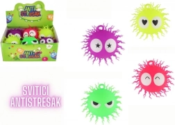 Antistresa pūkains silikona bumbiņš ar gaismu