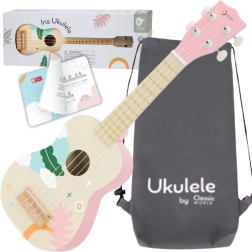 Koka ukulele bērniem CLASSIC WORLD – Rozā