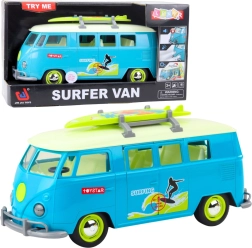 Surfer van – mikroautobuss ar gaismas un skaņas efektiem un noņemamu sērfa dēli, tirkīza krāsā