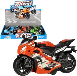 Krāsains sacīkšu motocikls – rotaļlieta bērniem, 14 cm