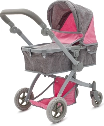 Baby Mix Sophie 2-in-1 Doll Stroller, Pink and Gray