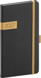 Notique kabatas dienasgrāmata Twill 2027 melni zelta 9 x 15,5 cm