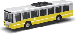 Pilsētas sabiedriskā transporta autobuss ar inerces piedziņu 16 cm – dzeltens