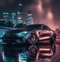 Dimantu gleznošana mercedes-benz 30 × 40 cm