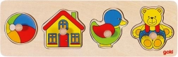 Wooden puzzle with toys goki