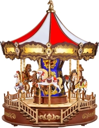 RoboTime 3D Wooden Carousel Music Box