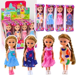 Mini lelle ar gariem matiem kleitā 15 cm