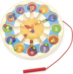 Koka magnētiskā spēle Pulksteņa labirints Viga