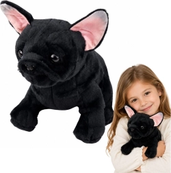 Plīša franču buldogs melnā krāsā 22 cm