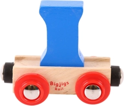 Vagons ar burtu I koka vilcieniņu sliežu ceļam Bigjigs Rail
