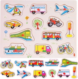 Koka ieliekamā puzle “Transportlīdzekļi” (12 detaļas)