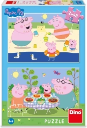 Peppa Pig puzle atvaļinājumā 2×48 gabaliņi