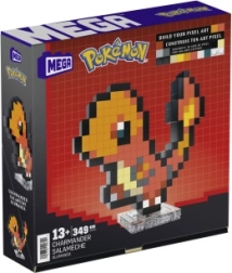MEGA Pokémon pikseļu mākslas figūriņa Charmander 15 cm (349 detaļas)