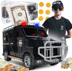 Naudas krājkase seifs policijas auto SWAT