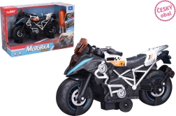 Screw-together motorcycle with effects, white 20 cm – Czech packaging