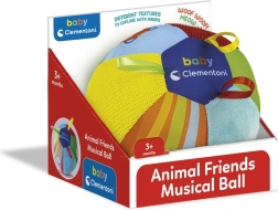 BABY CLEMENTONI mīksta muzikāla bumba ar dzīvnieku skaņām (Ø 15 cm)