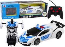RC policijas auto 2in1, kas transformējas par robotu ar gaismām un skaņām