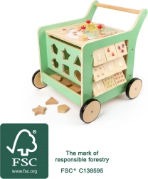 Koka staigulis un motorikas kubs Small Foot bērniem