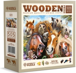 Koka abpusējā puzle “Zirgi visapkārt” 505 gab. WOODEN CITY