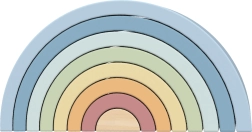 Koka pasteļkrāsu varavīksne TOOKY TOY Montessori konstruktors