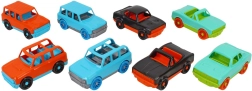 Plastmasas rotaļu auto 10 cm ar brīvgaitu – krāsu un modeļu mikss