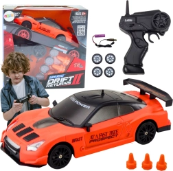 RC sporta auto 1:24 ar maināmiem riteņiem, oranžs