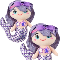 Plīša nāriņa ar hologrāfisku asti, violeta, 25 cm