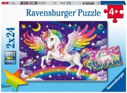 Ravensburger puzle – vienradzis un pegasus 2×24 gabali