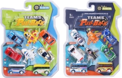 Set of Eight Retro Pull-Back Vehicles 7 cm