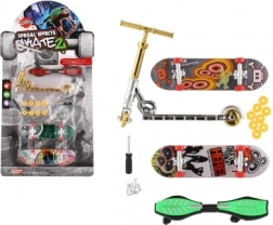 Pirkstu skeitbordu un skrejriteņa komplekts ar skrūvējamiem piederumiem