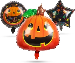 Helovīna folijas balonu komplekts ķirbja formā – 5 gabali