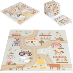 Liela EVA putu paklājiņš bērniem Ferma 90,5 × 90,5 cm, 21 daļa ECOTOYS