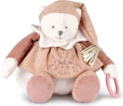 Dāvanu komplekts: plīša polārlācis Doudou ar riņķi 30 cm, rozā