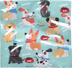 Ballīšu salvetes SUŅI 33x33 cm, 20 gab.