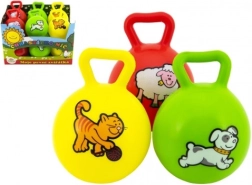 Bumbiņa ar rokturi un grabulīti Mani pirmie dzīvnieciņi, 10 cm