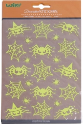 Tumsā spīdošas uzlīmes zirnekļi 25 × 14,4 cm Halloween