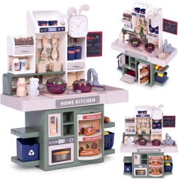 Bērnu virtuvīte ar skaņām, LED apgaismojumu un tvaiku, 35 piederumi