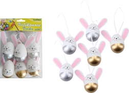 Dekoratīvas plastmasas krāsotas piekarināmās olas 6 cm, 6 gab.