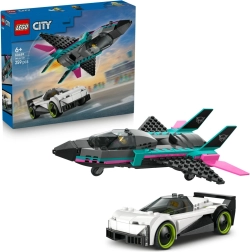 LEGO City reaktīvā lidmašīna pret sacīkšu auto