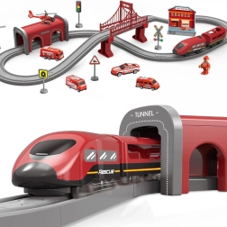 Elektriska ugunsdzēsēju vilciena komplekts 66 detaļas WOOPIE