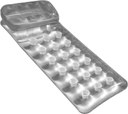 Uzpūšams pludmales atpūtas matracis ar atzveltni, sudraba