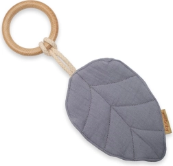 Bērnu graužamais ar muslīna autiņu New Baby Leaf pelēks