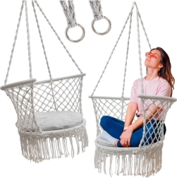 Dārza šūpoles ligzda ar atzveltni, pelēka, 80 cm, 150 kg