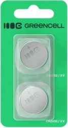 Litija pogas baterijas CR2032 3 V 220 mAh – 2 gab. Greencell