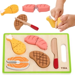 VIGA koka gaļas griešanas komplekts bērniem