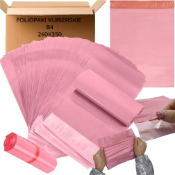 Rozā kurjeru plastmasas aploksnes, 50 gab. – 260 x 350 mm