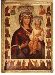 Dimanta gleznošana Dievmāte Biščadu – 30 × 40 cm