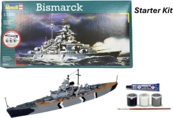 Revell Starter Kit Bismarck 1:1200 – starter set of a battleship model