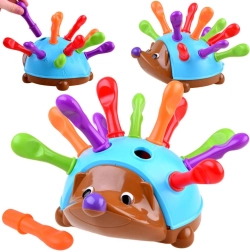 Izglītojošs ezītis ar krāsainiem dzeloņiem smalkajai motorikai