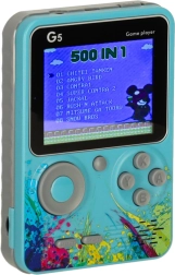 Pārnēsājama retro mini spēļu konsole – 500 spēles, zila